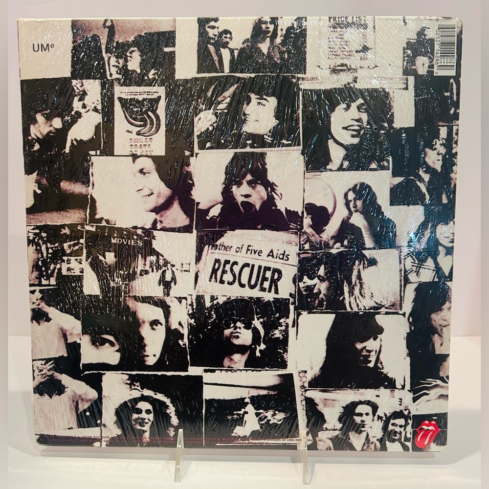 The Rolling Stones Vinyl Record - Black and White Collage
